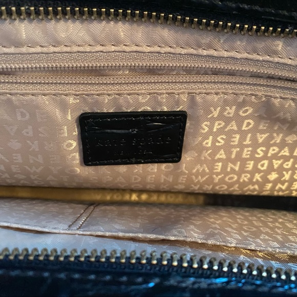 Kate Spade ♠️ Ridgely Avenue Becky Black Crocodile Embossed Satchel 🐊 - Picture 7 of 8